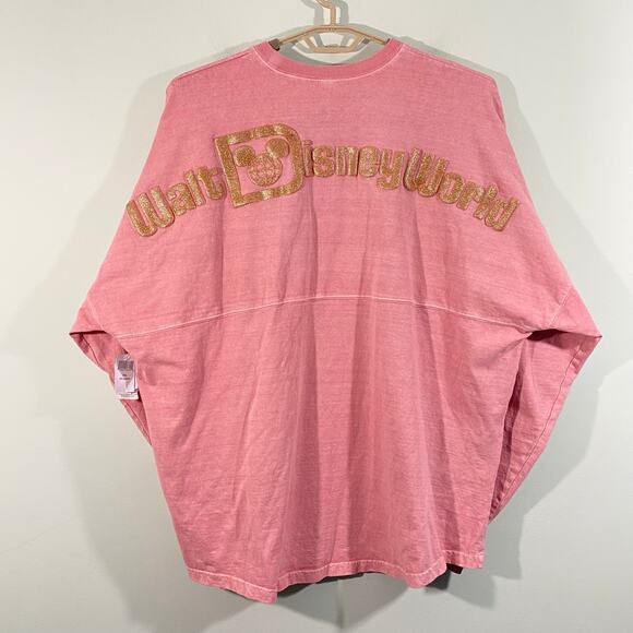 Walt Disney World Tops - Walt Disney World Spirit Jersey Dusty Rose Gold Glitter Oversized Top Sz XXL NWT